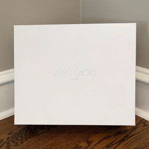 Jimmy Choo White Silver Empty Shoe Box with Dust Bag